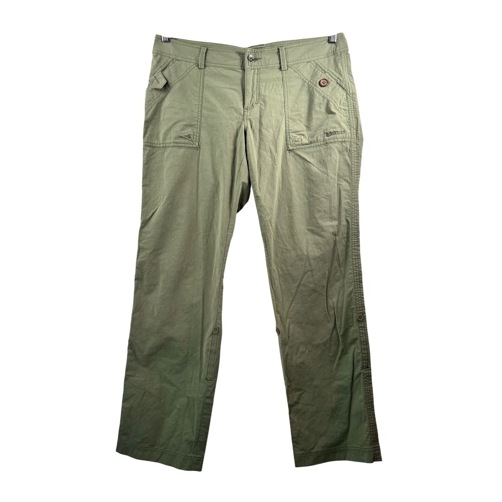 Marmot convertible roll up Hiking Pants sz 14 Green Straight Leg Stretch Outdoor